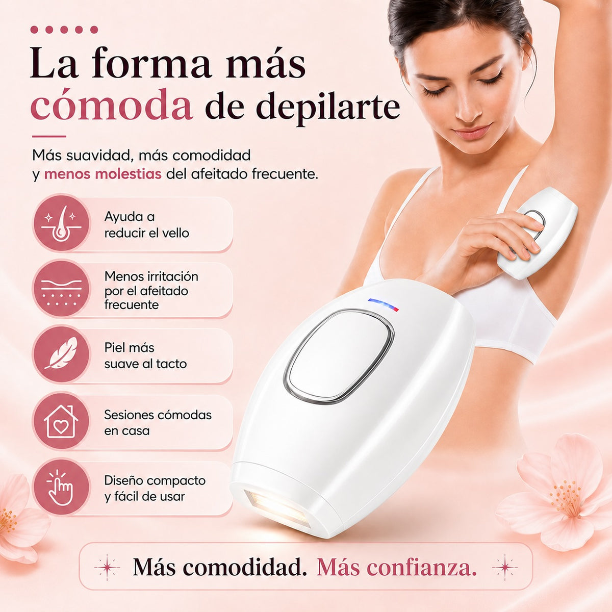 Depiladora IPL profesional para depilación permanente en casa