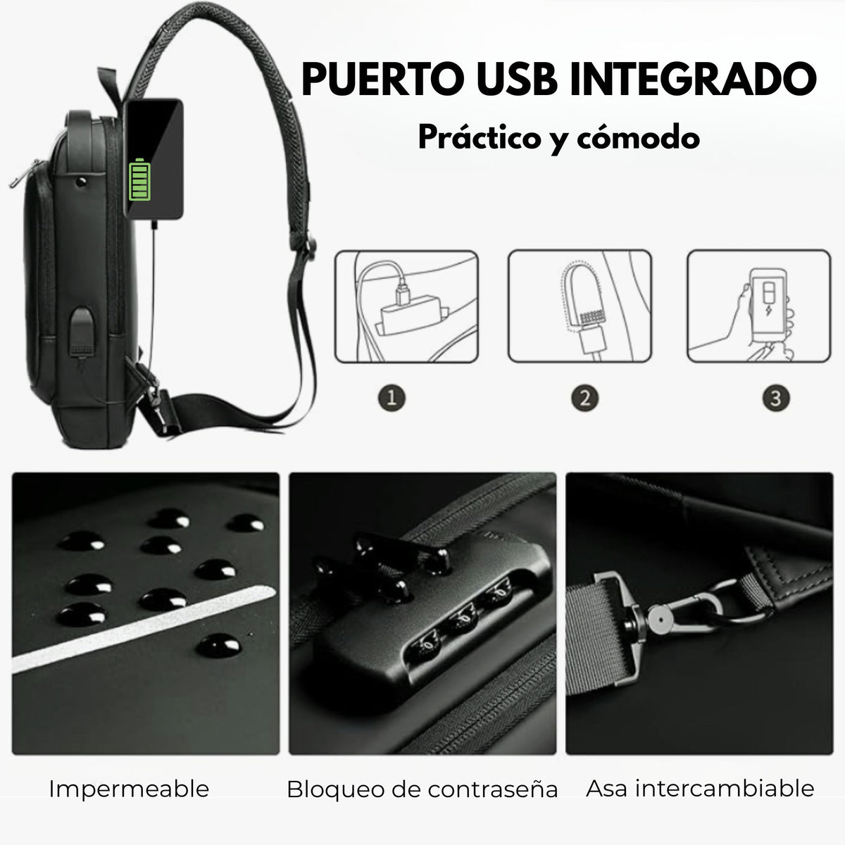 La bandolera antirrobo que protege tus pertenencias y carga tu móvil mientras te mueves