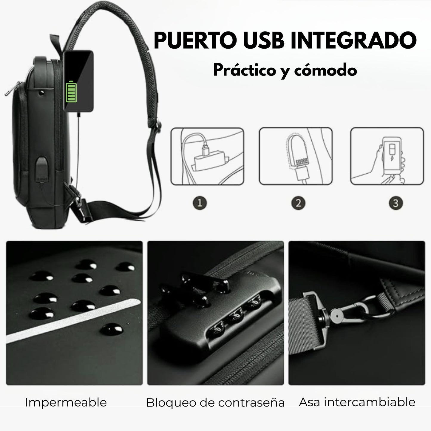 La bandolera antirrobo que protege tus pertenencias y carga tu móvil mientras te mueves