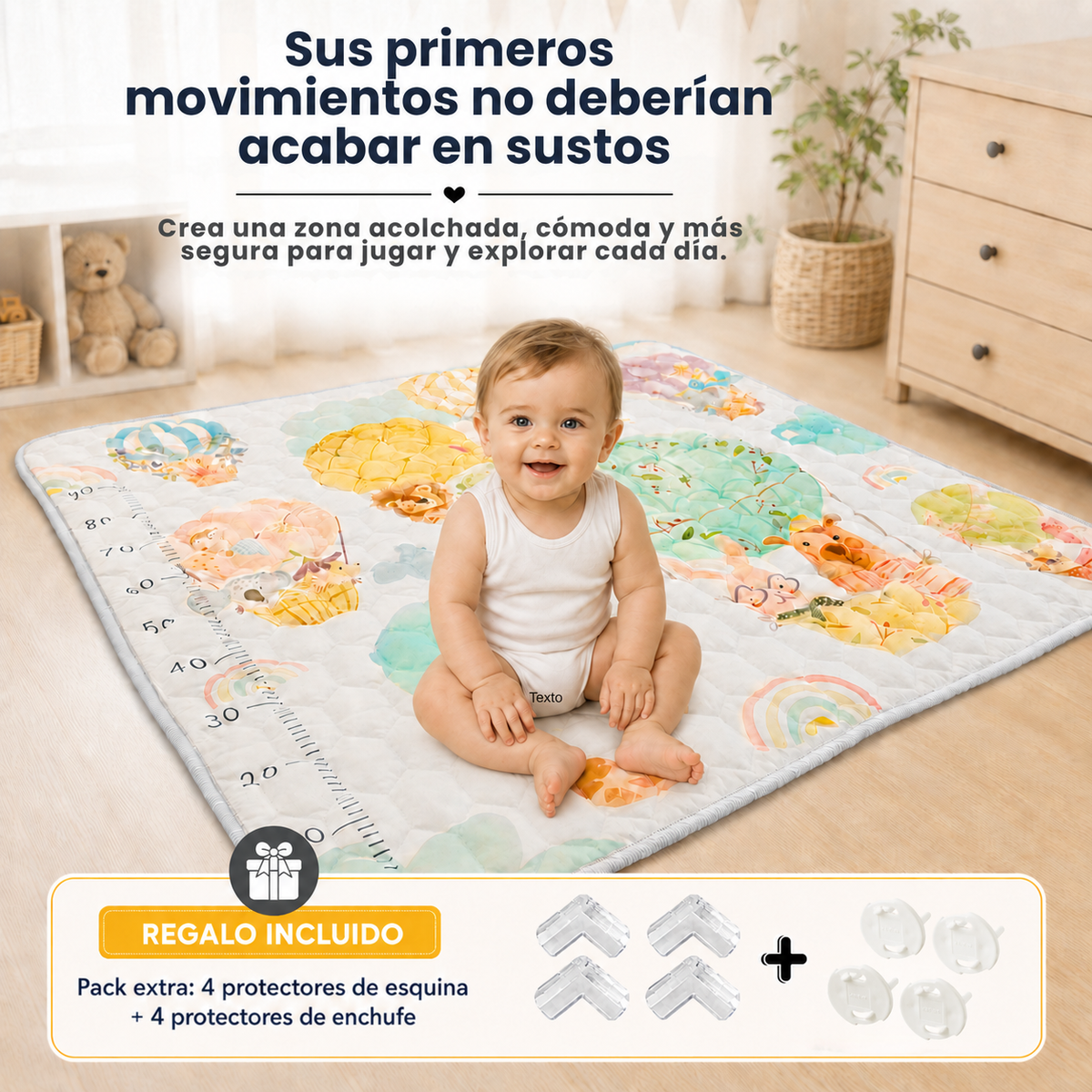 Alfombra Encanttia para bebé, un espacio seguro para jugar, gatear y dar sus primeros pasos