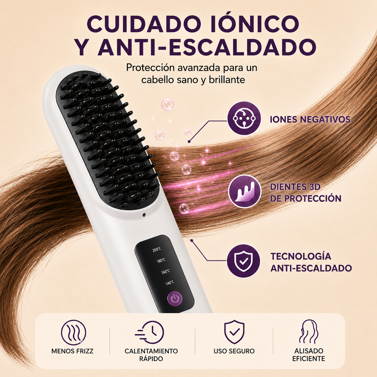 Thermova™  El Cepillo Térmico inalámbrico que alisa, controla el frizz y aporta volumen desde la raíz en minutos