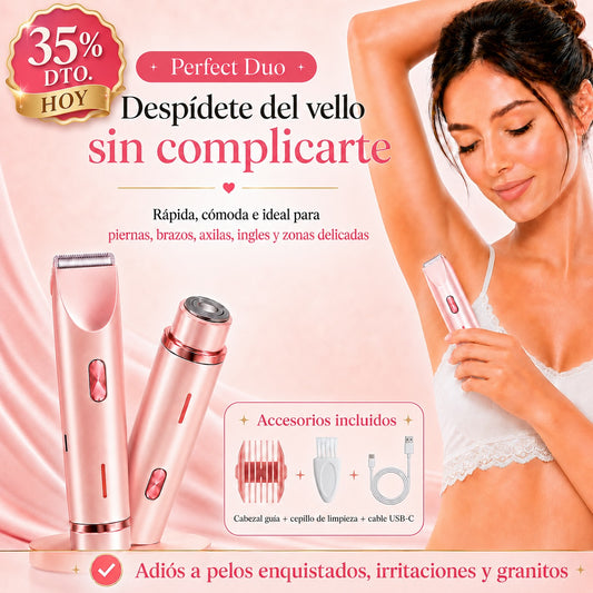 Perfect Duo™ Depiladora femenina 2 en 1. Despídete de los cortes, la irritación y las cuchillas.